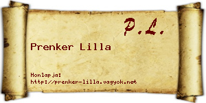 Prenker Lilla névjegykártya